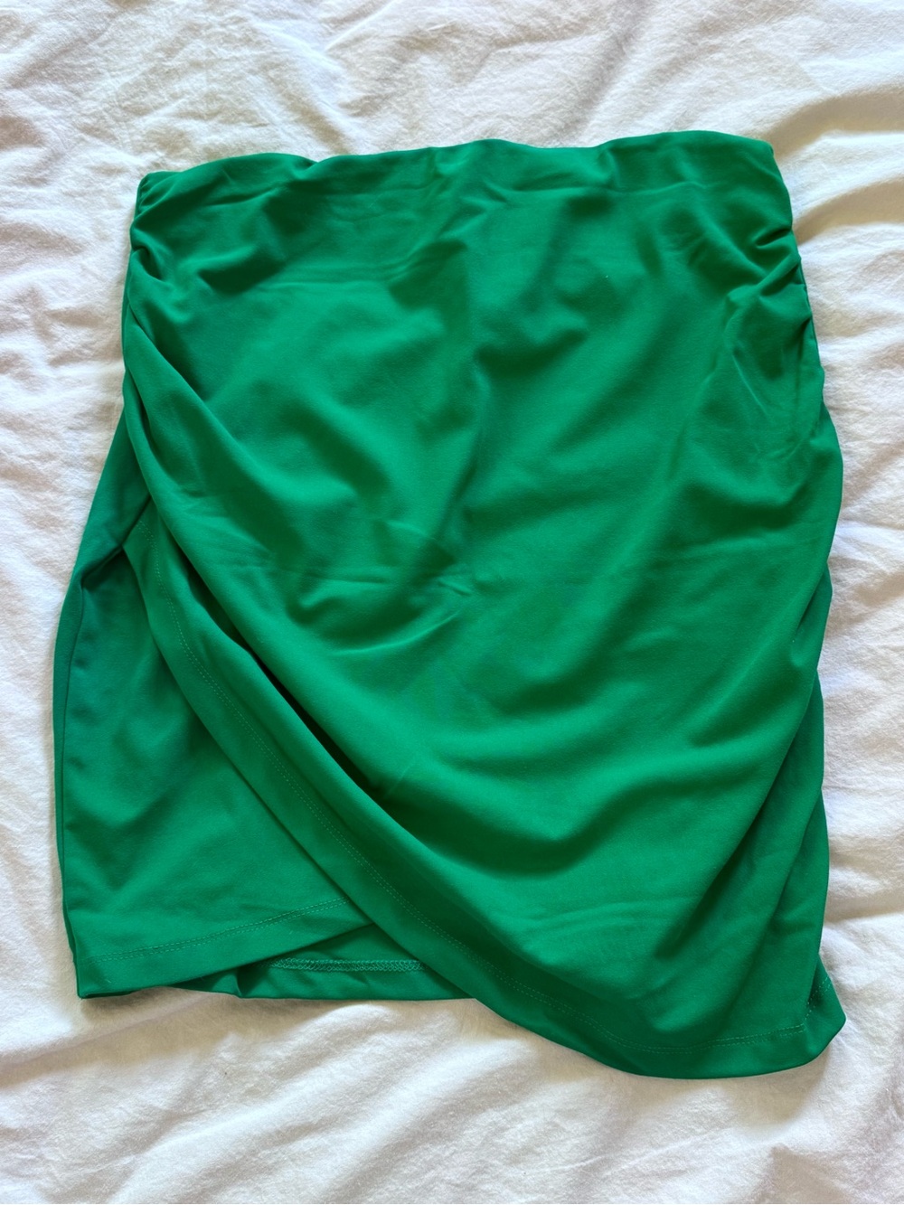Promise Emerald Green Wrap-Style Mini Skirt